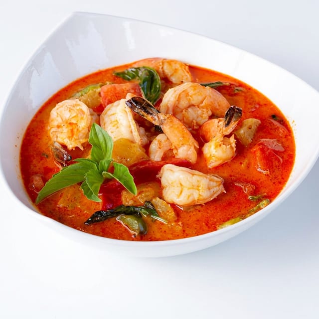 Shrimp & Pineapple Curry and Rice.