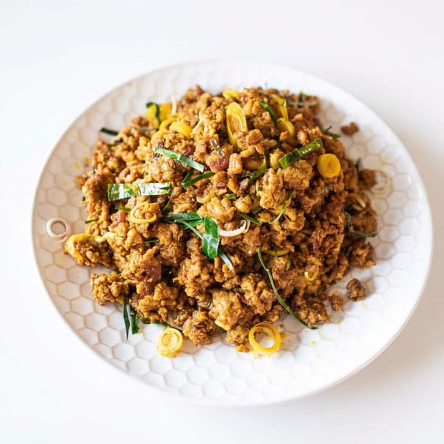 Traditional Kua Kling and Rice.