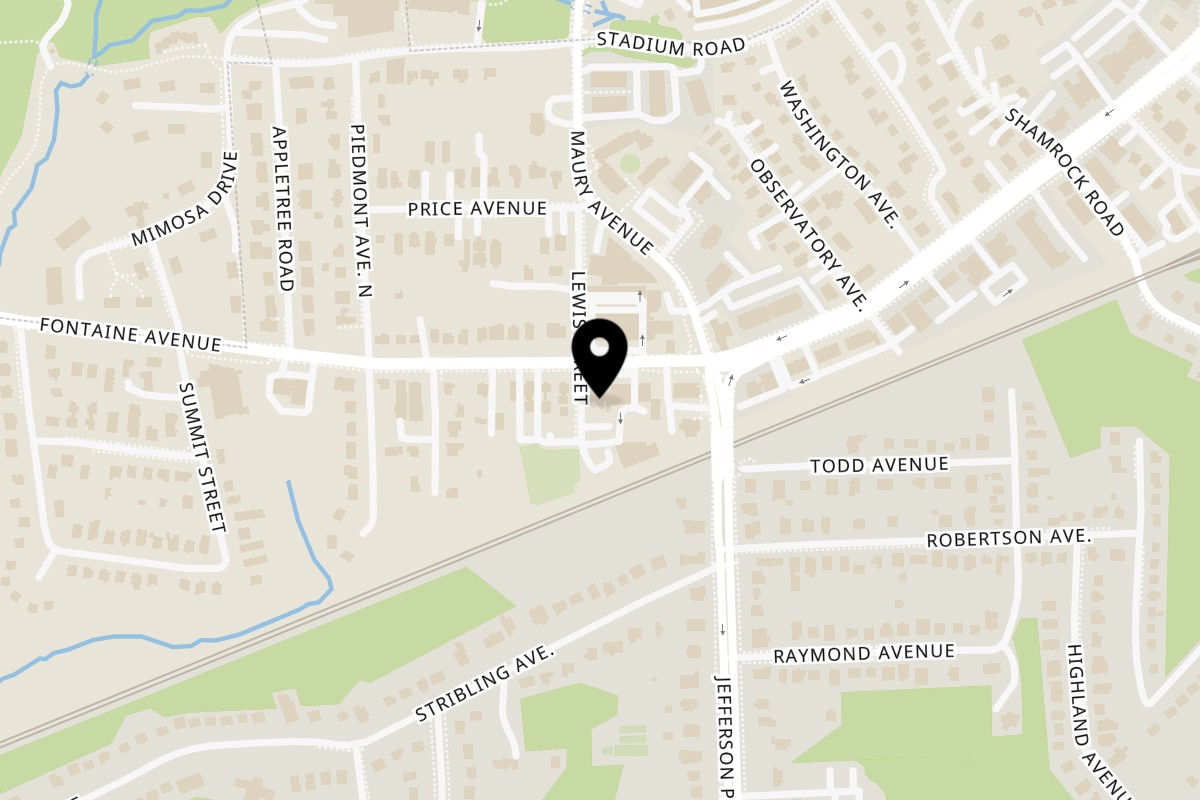 Map showing the location of Silk Thai Restaurant on 2210 Fontaine Ave in Charlottesville